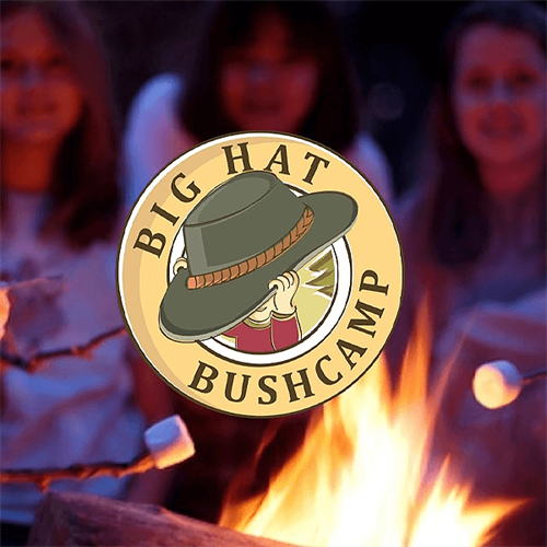 big hat logo and camp fire big hat logo and camp fire